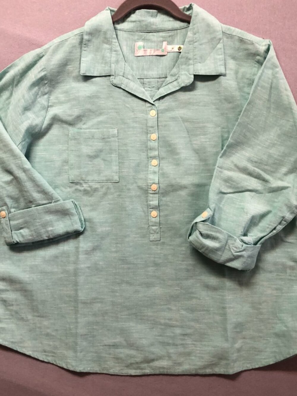 Aventura Laken Popover Top 2XL XXL Granite Green Organic